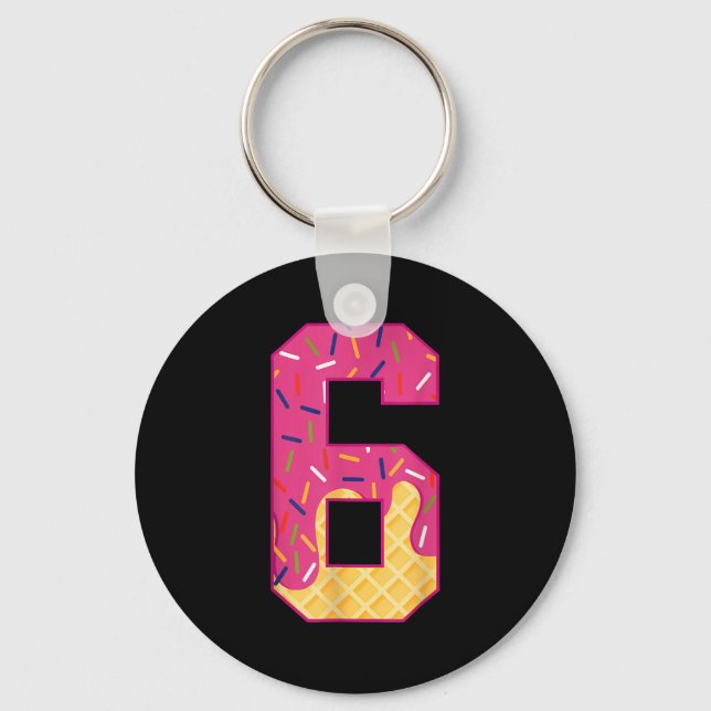 Number 6 Ice Cream Drip 67 Meme Couple Halloween C Keychain (Front)