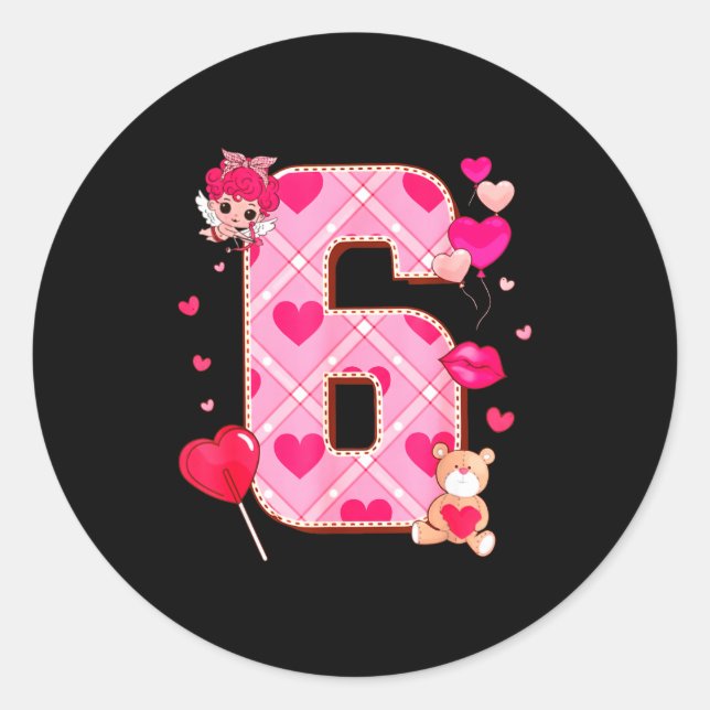 Number 6 Matching 67 Meme 6 7 Couple Matching Vale Classic Round Sticker (Front)