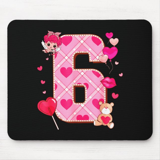 Number 6 Matching 67 Meme 6 7 Couple Matching Vale Mouse Pad (Front)