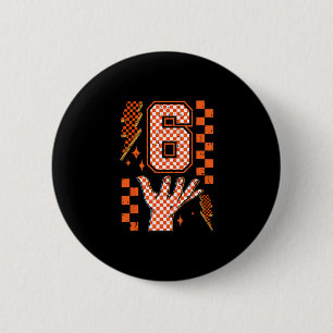 Number 6 Matching 67 Meme Checkered Halloween Cost 2 Inch Round Button