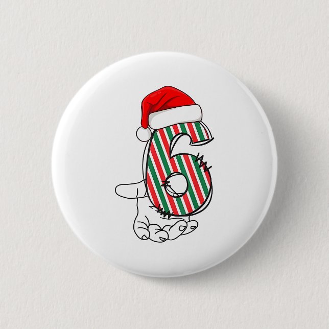 Number 6 Matching 67 Meme Christmas Costume Men Wo 2 Inch Round Button (Front)