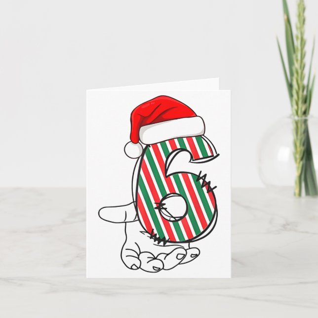 Number 6 Matching 67 Meme Christmas Costume Men Wo Card (Front)