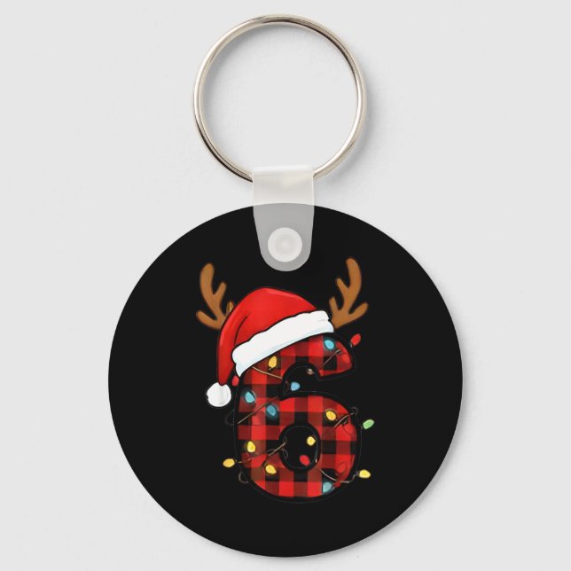 Number 6 Matching 67 Meme Christmas Costume Men Wo Keychain (Front)