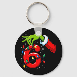 Number 6 Matching 67 Meme Christmas Elf Hand Boys Keychain