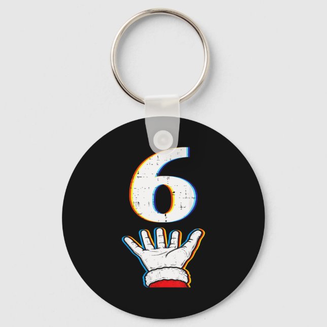 Number 6 Matching 67 Meme Christmas Pajamas Men Wo Keychain (Front)