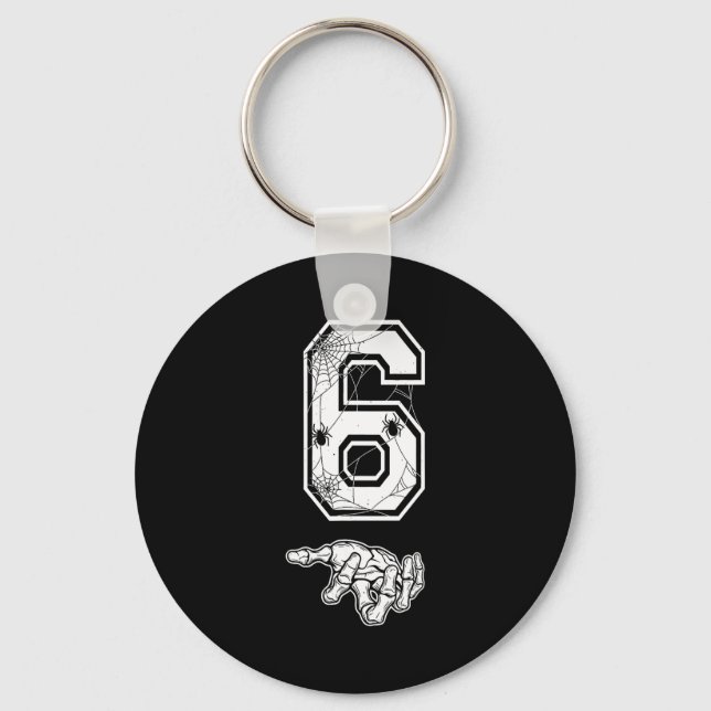 Number 6 Matching 67 Meme Couples Halloween Costum Keychain (Front)