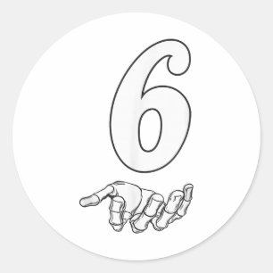 Number 6 Matching 67 Meme Halloween Costume Men Wo Classic Round Sticker