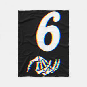 Number 6 Matching 67 Meme Skeleton Hand Halloween Fleece Blanket