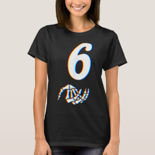 Number 6 Matching 67 Meme Skeleton Hand Halloween T-Shirt