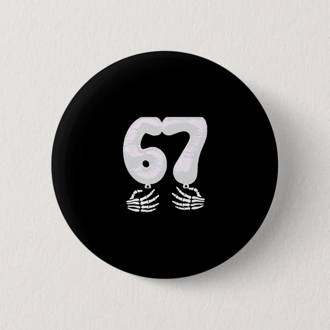 Number 6 Matching 67 Six Seven Meme Couple Hallowe 2 Inch Round Button (Front)