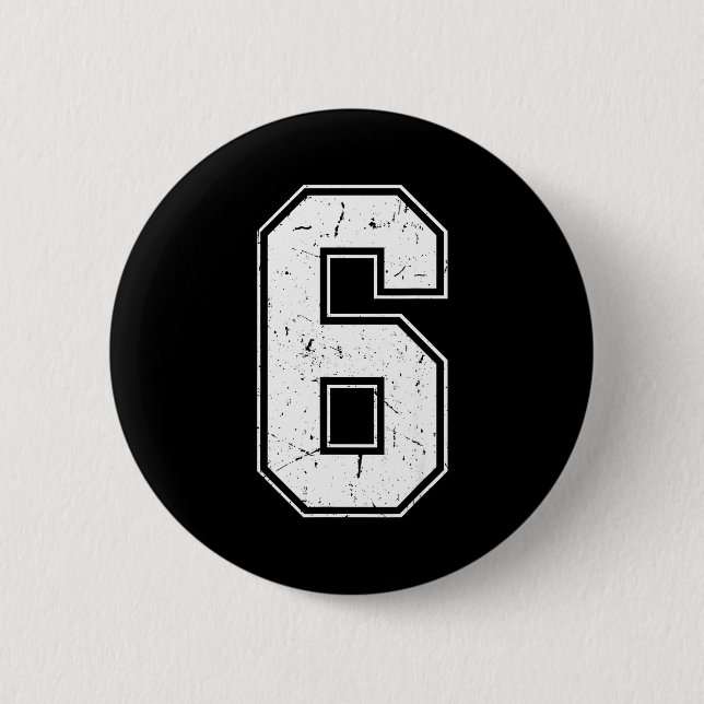 Number 6 Matching Costume 67 Meme Costume Distress 2 Inch Round Button (Front)