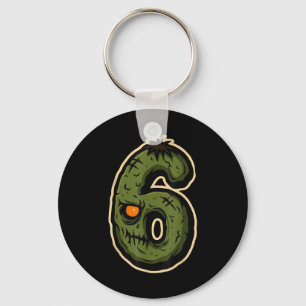 Number 6 Monster 67 Meme Matching Couple Halloween Keychain