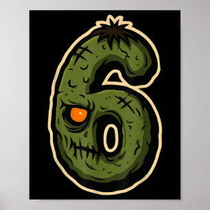 Number 6 Monster 67 Meme Matching Couple Halloween Poster