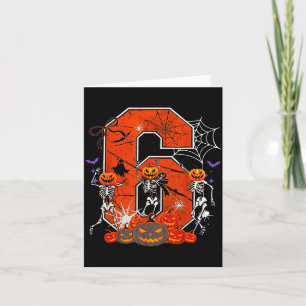 Number 6 Six Seven Meme 6 7 Halloween Dancing Skel Card