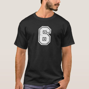 Number #6 Sports Jersey Birthday Age Lucky No Dist T-Shirt