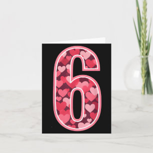 Number 6 Tee Six Seven 6 7 67 Valentines Matching  Card