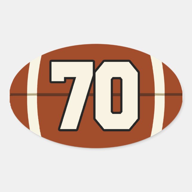 Number 70 Football Sticker (Front)