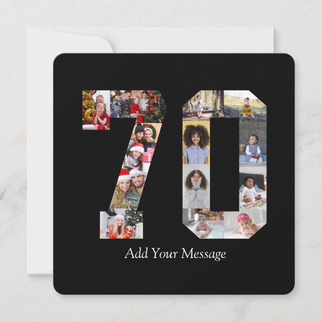 Number 70 Photo Collage Announcement (Front)