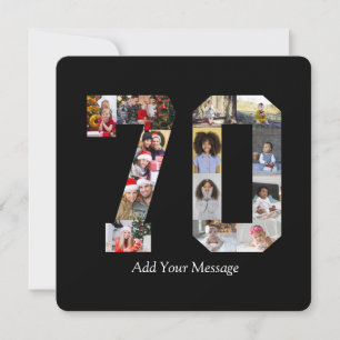 Number 70 Photo Collage Announcement