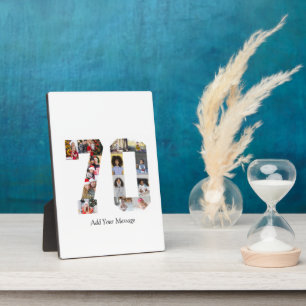 Number 70 Photo Collage Plaque