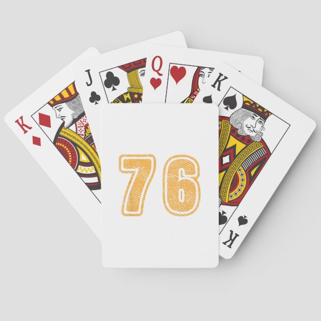 Number 76 On Front Big Bold 76 Team Group Player M Playing Cards (Back)