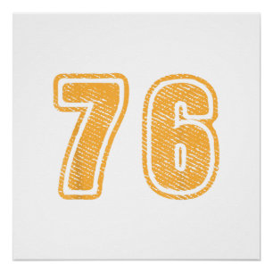 Number 76 On Front Big Bold 76 Team Group Player M Poster