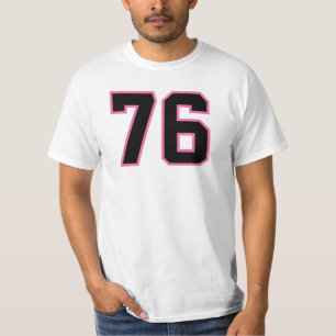 Number #76 Sports Jersey Pink Black Lucky No. T-Shirt