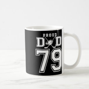 Number 79 Custom Proud Hockey Dad Personalized For Coffee Mug