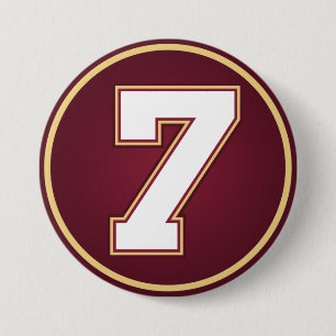 Number 7 3 inch round button