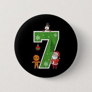 Number 7 67 Meme Couple Pajamas Christmas Matching 2 Inch Round Button