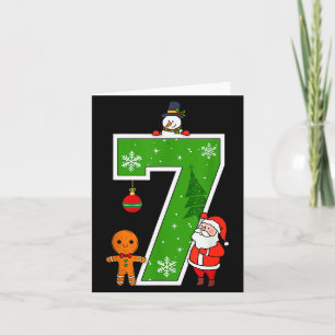 Number 7 67 Meme Couple Pajamas Christmas Matching Card