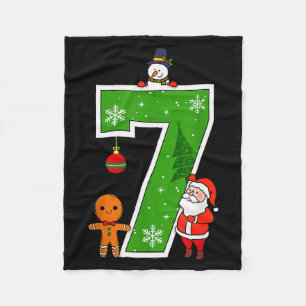 Number 7 67 Meme Couple Pajamas Christmas Matching Fleece Blanket