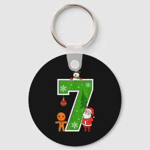 Number 7 67 Meme Couple Pajamas Christmas Matching Keychain