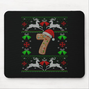 Number 7 67 Meme Funny Ugly Xmas Christmas Sweater Mouse Pad