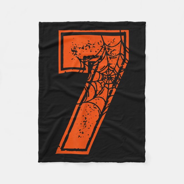 Number 7 67 Meme Halloween Pumpkin Costume Matchin Fleece Blanket (Front)