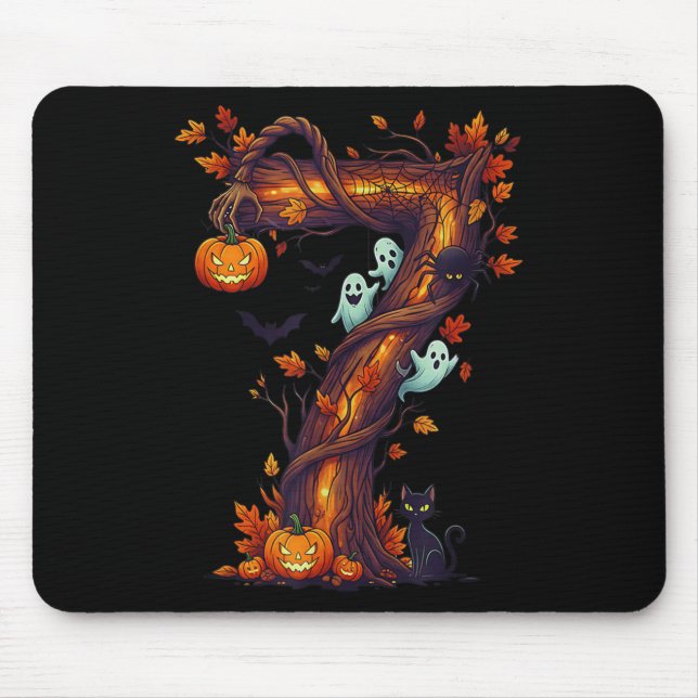 Number 7 67 Meme Halloween Pumpkin Costume Matchin Mouse Pad (Front)