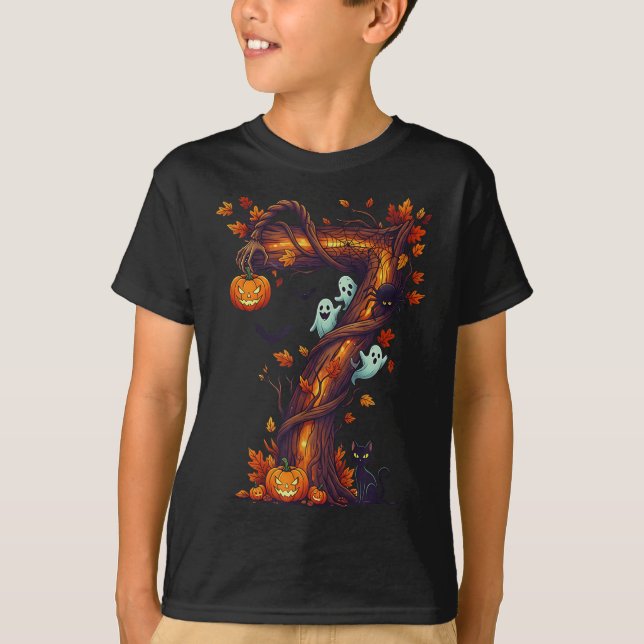Number 7 67 Meme Halloween Pumpkin Costume Matchin T-Shirt (Front)