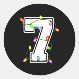 Number 7 7th Birthday Boy Christmas Happy Birthday Classic Round Sticker