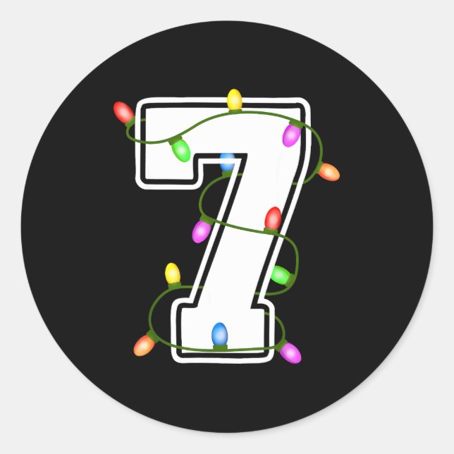 Number 7 7th Birthday Boy Christmas Happy Birthday Classic Round Sticker (Front)