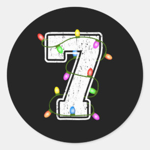 Number 7 7th Birthday Boy Christmas Happy Birthday Classic Round Sticker