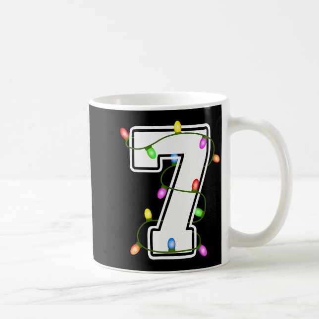 Number 7 7th Birthday Boy Christmas Happy Birthday Coffee Mug (Right)