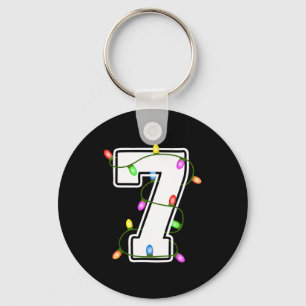 Number 7 7th Birthday Boy Christmas Happy Birthday Keychain