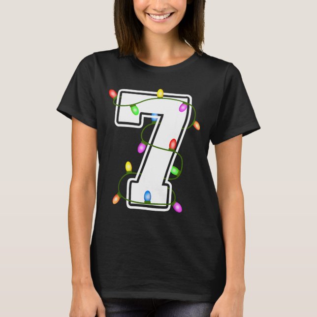 Number 7 7th Birthday Boy Christmas Happy Birthday T-Shirt (Front)