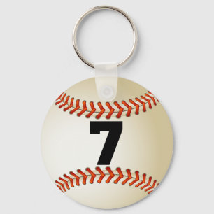 Number 7 Baseball Keychain