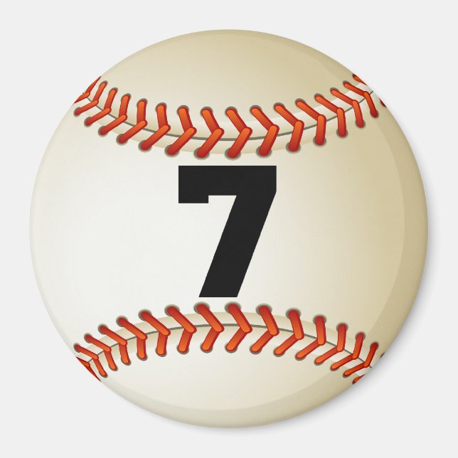 Number 7 Baseball Magnet (Front)