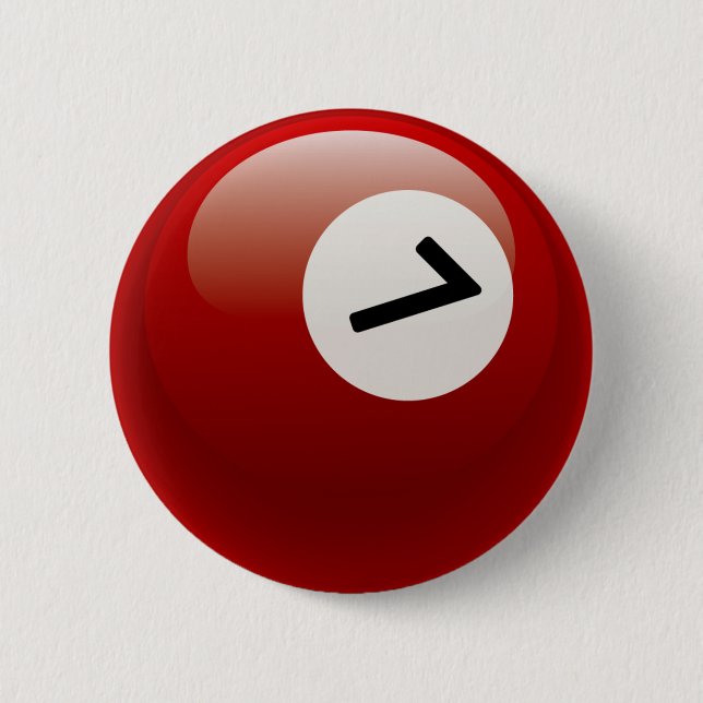 NUMBER 7 BILLIARDS BALL 2 INCH ROUND BUTTON (Front)