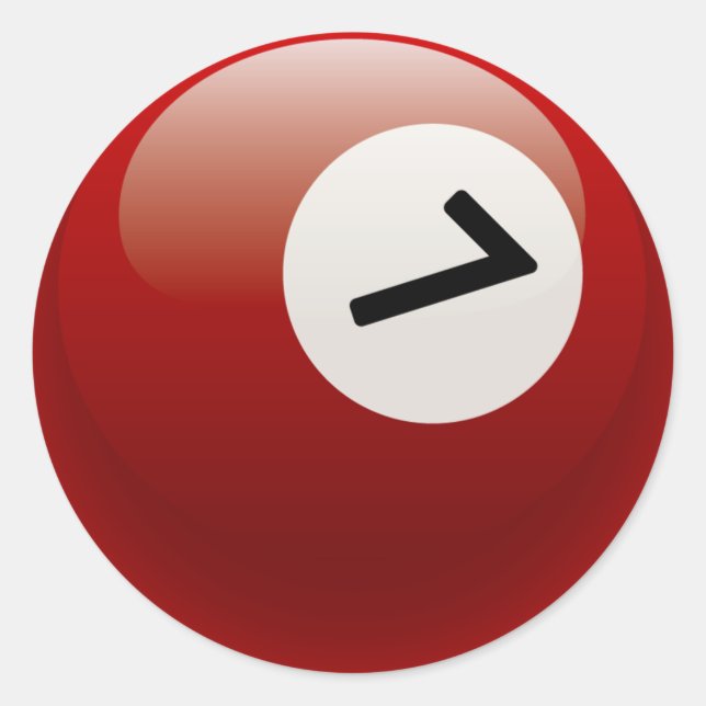 NUMBER 7 BILLIARDS BALL CLASSIC ROUND STICKER (Front)
