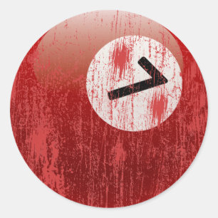 NUMBER 7 BILLIARDS BALL - ERODED AND AGED CLASSIC ROUND STICKER