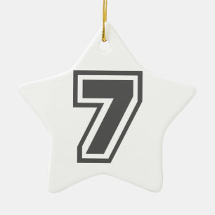 Number 7 ceramic ornament