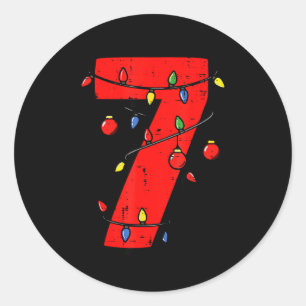 Number 7 Christmas 6 7 Matching 67 Meme Men Women  Classic Round Sticker